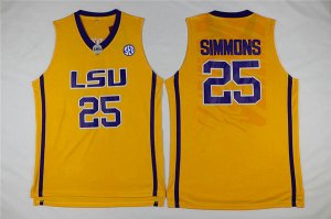 Maillot De Basket NCAA University of Louisiana Ben Simmons 25 Jaune